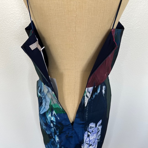 Chelsea28 Print Faux Wrap Dress In Navy Mixed Floral Size 8 - Picture 8 of 13